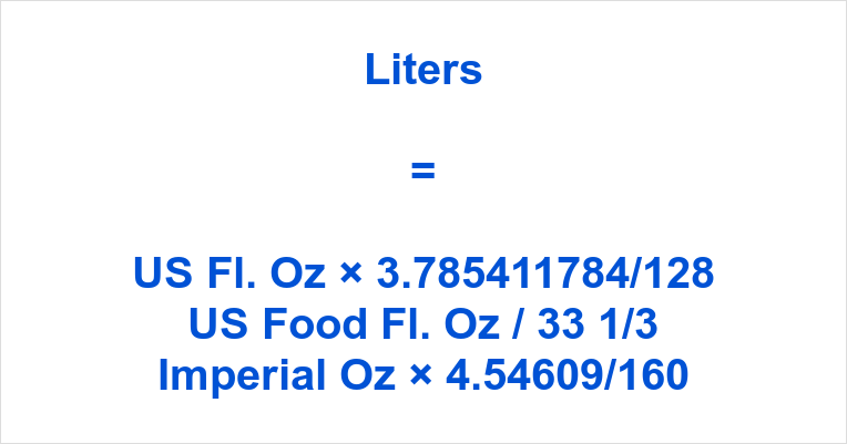 Oz To Liters Convert Ounces To Liters How Much Is A Liter In Oz